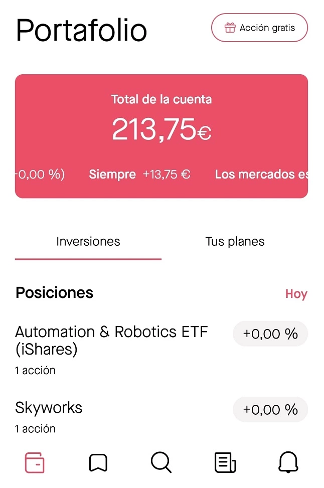 Cartera Acciones y ETFs Bux Zero