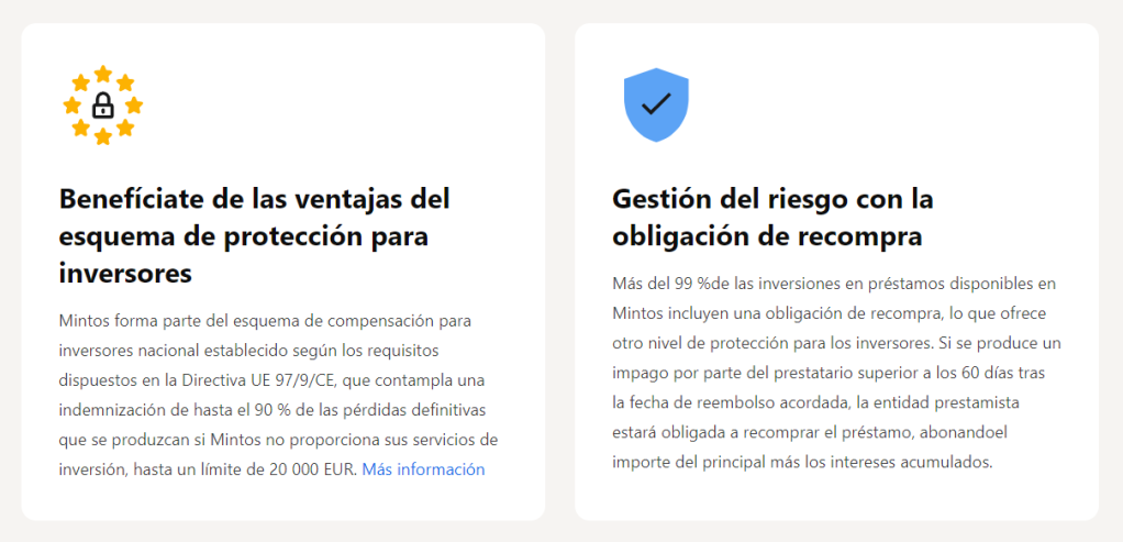 Garantías de Seguridad y protección frente a Impagos de Mintos